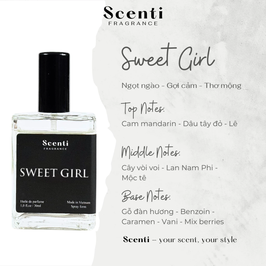 Nước Hoa Nữ Scenti Ngọt Ngào,Thu Hút, Trưởng Thành, Gợi Cảm - Dạng Xịt 30ml - Ảnh 5