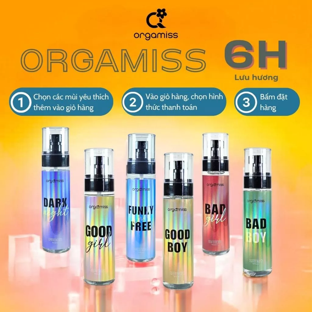 Body Mist Nước Hoa Hữu Cơ Khử Mùi Nam Nữ ORGAMISS - Chai Xịt 105ML